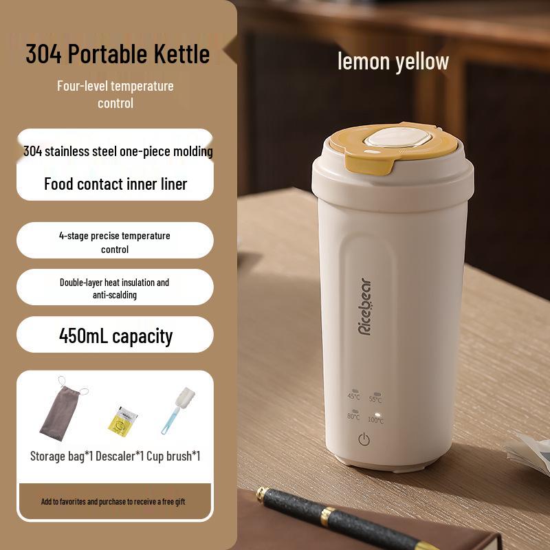 Portable Mini Smart Electric Kettle and Insulated Water Cup with USB Charging for Travel.
