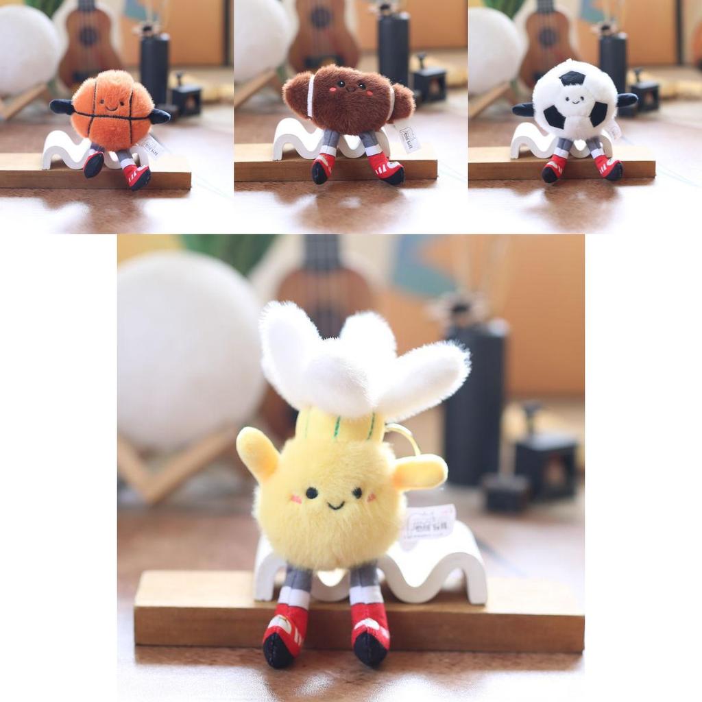 Sports Theme Plush Keychain Pp Cotton Stuffed Animal Toy Backpack Charm Gift For Kids