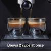 15 Bar Espresso Machine, Cappuccino & Latte Maker with Milk Frother, Dual Cup, Pods or Ground Coffee, 50 oz Tank, Black