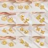 1 Pair Stylish 18K Gold Plated 304 Stainless Steel Ear Post Stud Earrings Heart Flower Butterfly Starfish For Women Gift