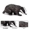Realistic Wildlife Model Toys: Anteater, Badger, Beaver, Fox, Mink - Plastic Figurines for Children.