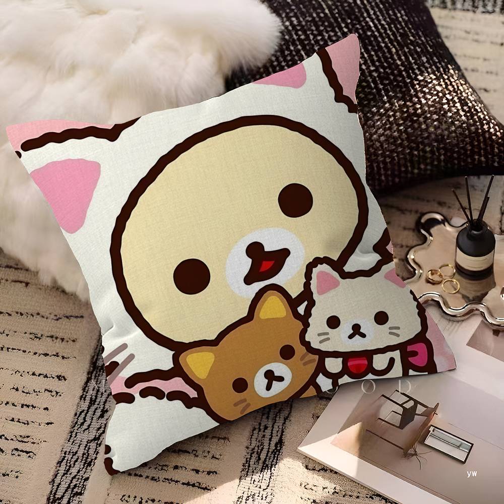 Cute Bear R-Rilakkumas Pillow Cover Sofa Cushion Cover Home Room Decoration Children Gift