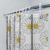 Decorative Bath Shower Curtain With Simple Daisy Pattern White Floral Printing Waterproof Fabric For Bathroom Decorations In Hom