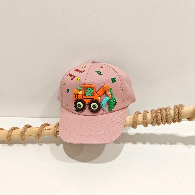 Spring Kids' Cartoon Excavator Baseball Cap - Cute, Versatile Sun Hat for Boys & Girls