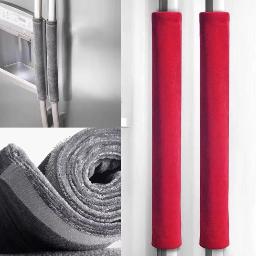 2Pcs Oil-proof Refrigerator Handle Cover Plush Appliance Handle Covers  Home Decors