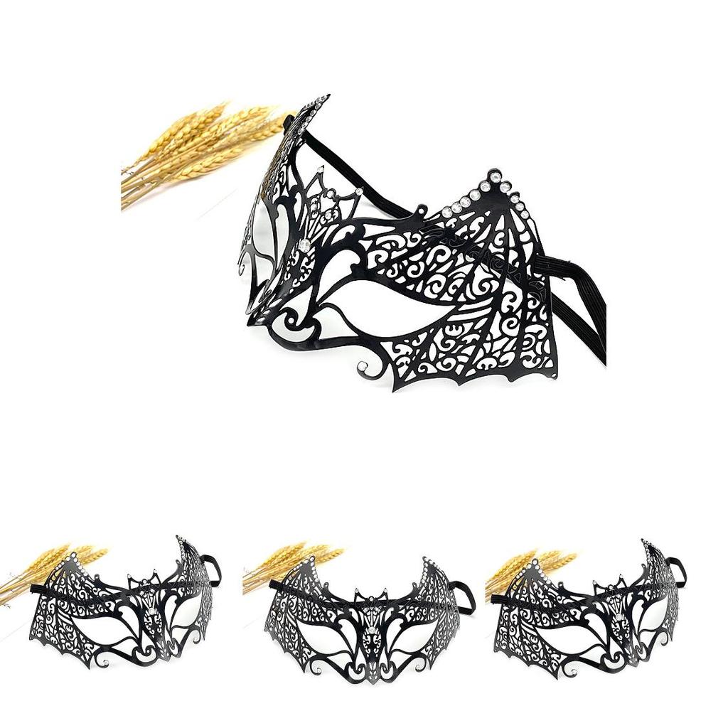 Halloween Costume Mask With Metallic Embellishments For Cosplay And Party Wear