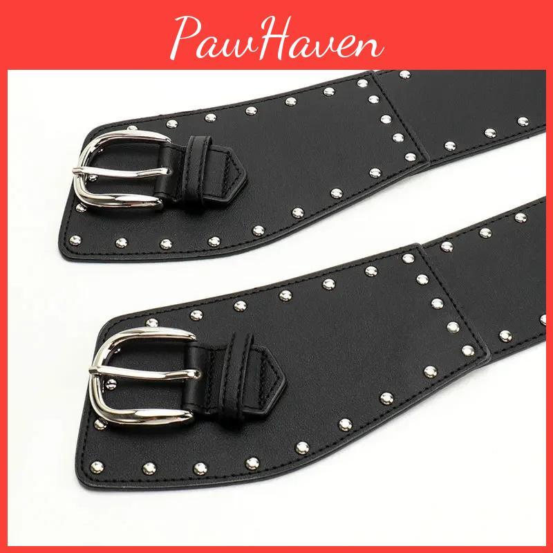 Vintage Irregular Wide Waist Belt With Alloy Buckle For Denim Pants Fashion Accessories