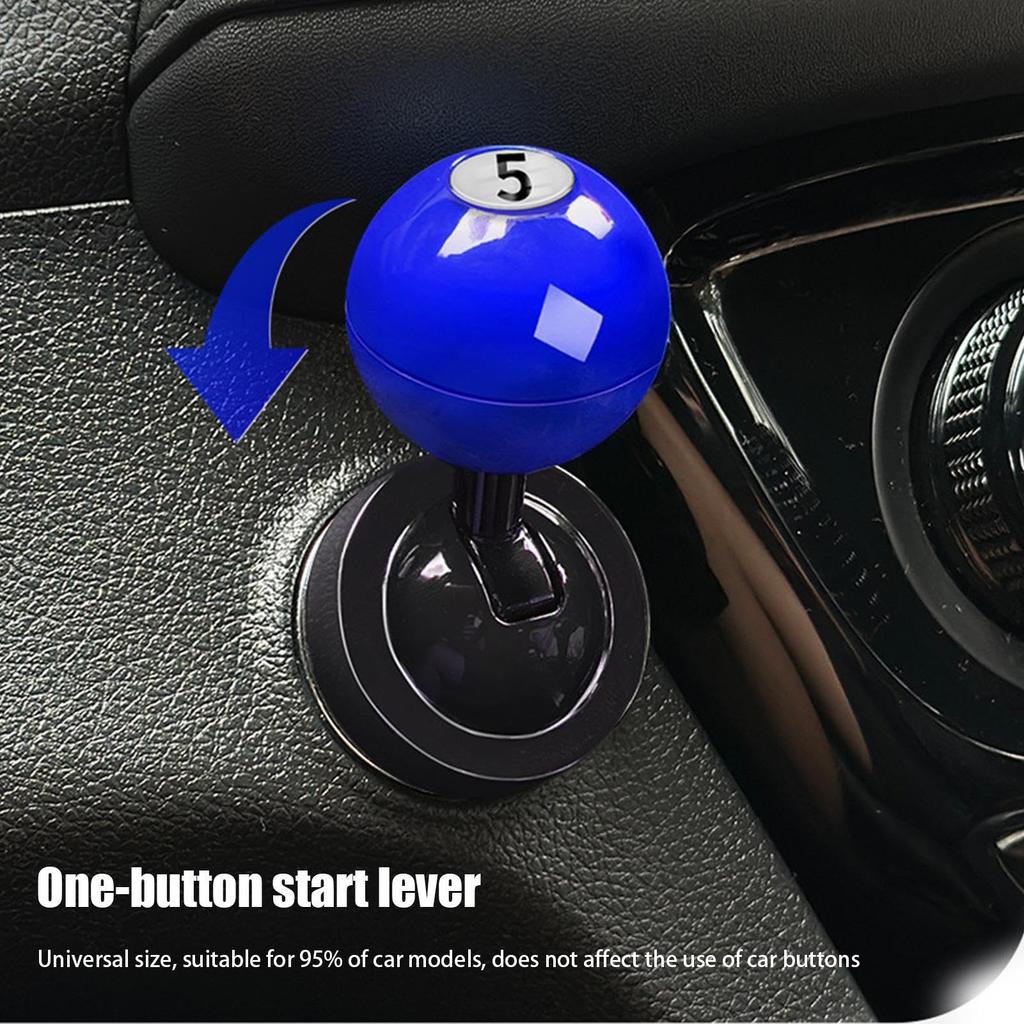 Car Button Start Lever, Car Ignition Button Cover Decoration - Billiard Ball Rocker Modeling