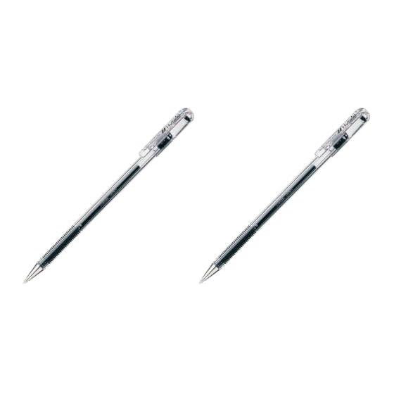 Pentel Hybrid Gel Pen, 0.5mm, Black Ink, XK105-GA