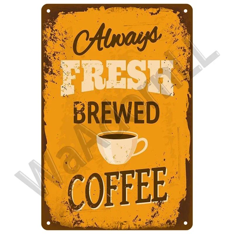 Vintage Plaque Metal Sign Plate Home Decor Tin Signs Coffee Retro Wall Art Posters For Kitchen Bar Iron Painting Decoration Cafe
