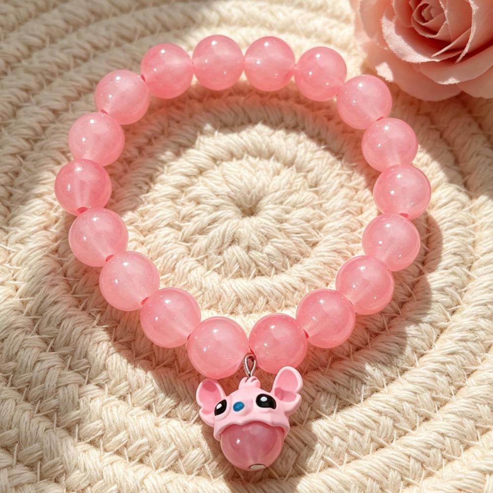 Disney Stitch Beaded Pandora-Style Adjustable Stainless Steel Bracelet