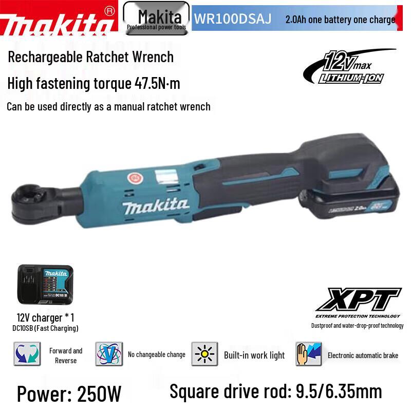 MAKITA 12V Cordless Right Angle Ratchet Wrench CN plug (adapter included)