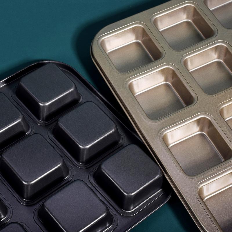 12/6 Grid Cake Mold Square Mini Bread Burger Muffin Cupcake Mold For Household Non-Stick Baking Pan Oven Trays Pastry Tool