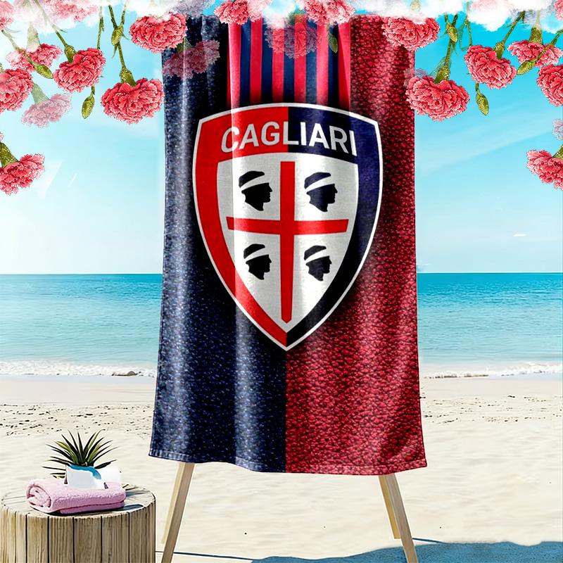 Asciugamano da Spiaggia Stampa Cagliari FC, Asciugamano Grande Morbido ad Asciugatura Rapida per Spiaggia Campeggio Nuoto