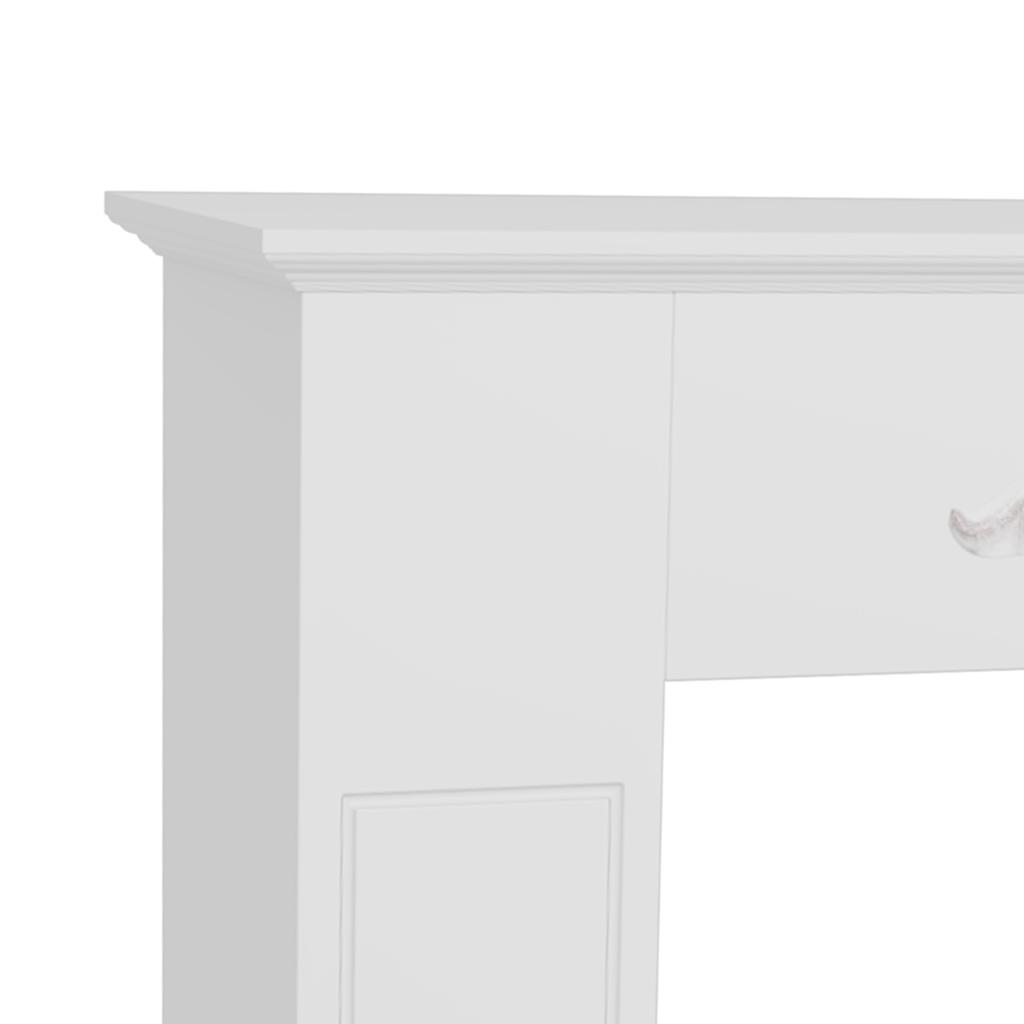 Fireplace Mantel Decorative Frame Surround for Electric Fireplace 101 X 19 X 100 Cm White Wood