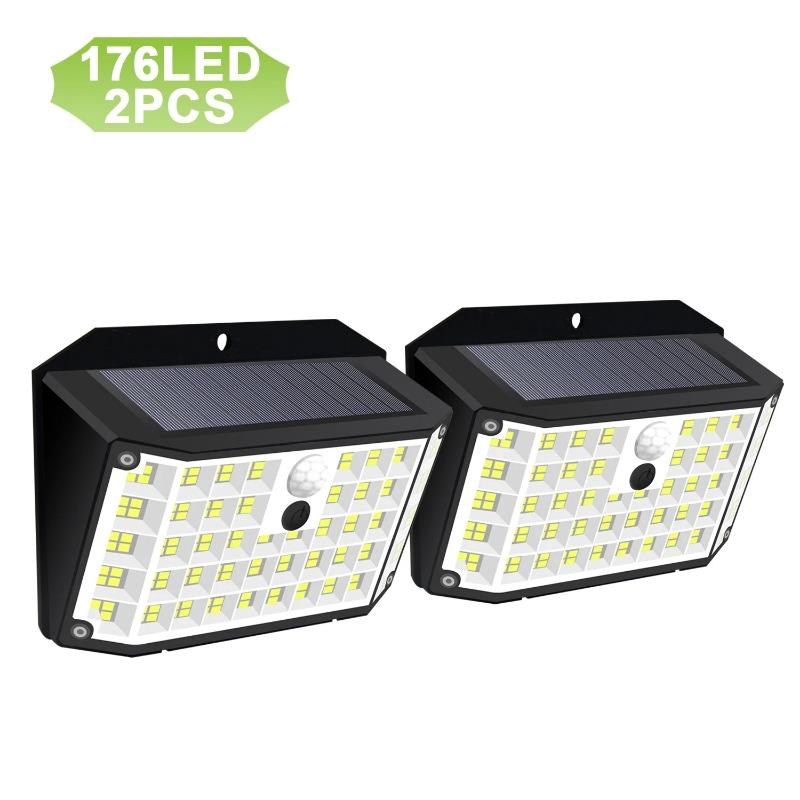 Solar Wall Lamp LED 3 Modes Wall Lamp IP65 Waterproof Powered Sunlight Solar Motion Sensor Flood Light for Outdoor Yard Garden