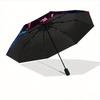 1pc Flaming Anime Characters Automatic Umbrella Design, Cute Cartoon Pattern, Portable Outdoor Umbrella, Perfect Y037