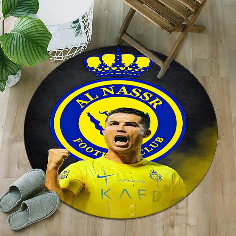 1pc Number 7 Soccer1 Carpet, Round Rug, Comfortable, Suitable for Entryways, Living Rooms, Office, And Bedrooms, Christmas Decoration