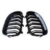 Front Nierengrill Doppelsteg Racing Grill Performance Glanzschwarz Passend Für BMW 5er E60 E61 M5 2003-2010 Auto
