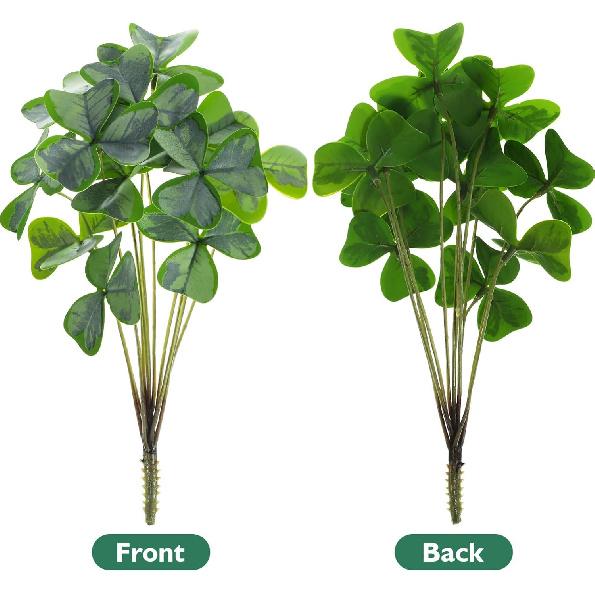 IMIKEYA Artificial Shamrock Clovers Plants Simulated Green Plants - St Patricks Day Lifelike Greenery Bouquets Floral Stems Bonsai for Irish Party