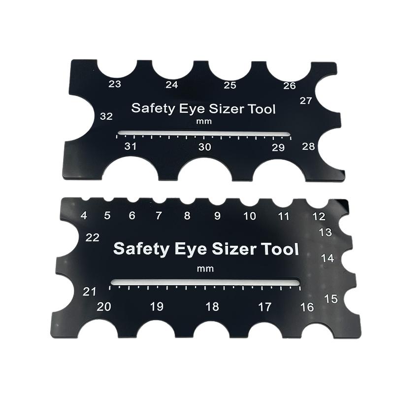 2Pcs Plastic Safety Eyes Sizer Tool, 4~32Mm Diameter Measuring Ruler, Crochet Tool For Diy Craft, Plush Bear Eye Installation, D