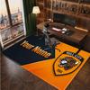 Hull City Custom Crystal Velvet Rug, Personalized Name Text Print, Football Logo Soft Non‑Slip Floor Mat Home Decor Gift