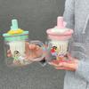 Glass female high-value with straw large-capacity student tea separation tea cup cute