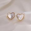 White Fritillary High-end Stud Earrings, Heart-shaped Love Earrings, New Trendy Summer Temperament Earrings
