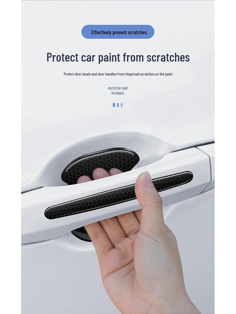 Autocolant Protectiv Reflectorizant Romb pentru Mânerele Ușilor Mașinii - Anti-Coliziune & Rezistent la Zgârieturi, Negru