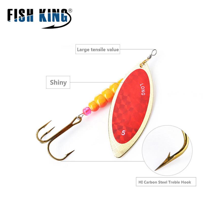 FISH KING 4 buc Spinner Bait 4g 7g 12g 18g 28g Spoon Naluci Stiuca Metal cu Treble Carlige Naluca de pescuit artificiala de bas