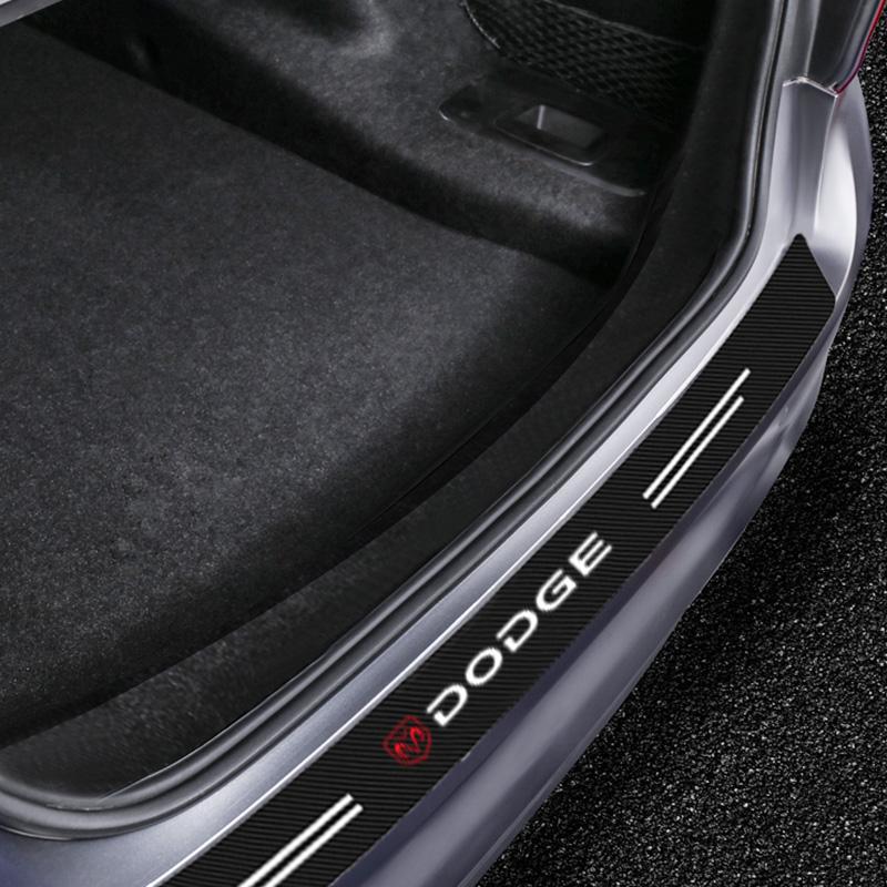 1pcs Carbon Fiber Car Trunk Rear Bumper Sticker Guard Plate Protector for Dodge SXT Challenger Charger 1500 Stratus Dart Dakota Charger Avengr Durango