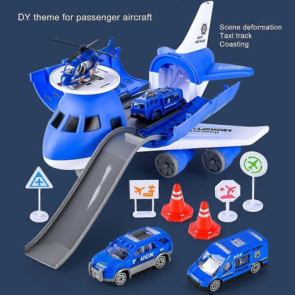 1 Set Airplane Toy Long Slides Broken-Proof Inertia Airplane Large Storage Transport Aircraft Vehicle Toy for Children Gifts
