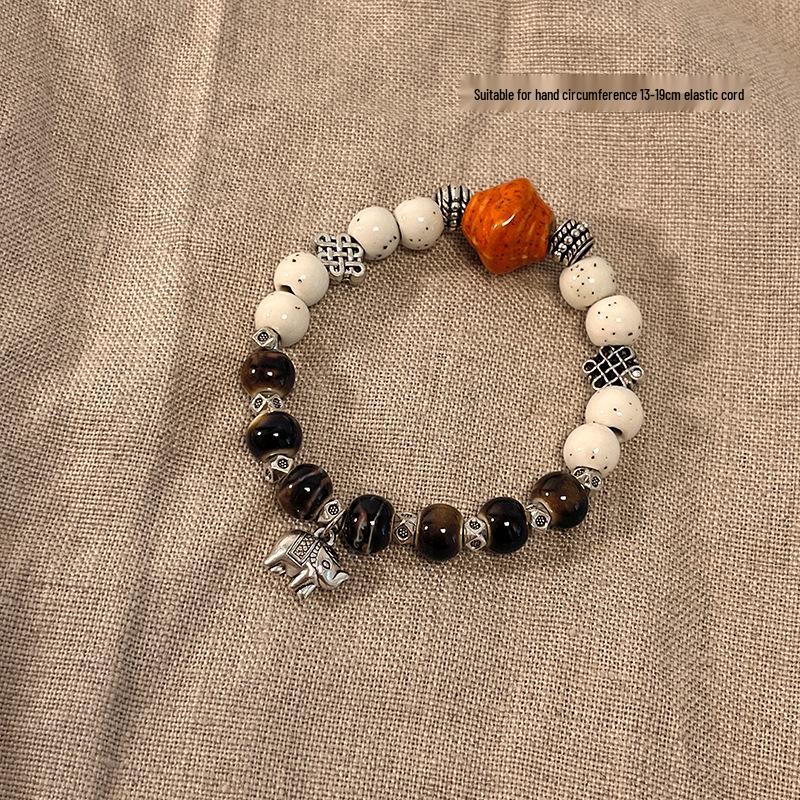 Summer 2023 Handmade Ceramic Beaded Bracelet In New Chinese Ethnic Style for Women