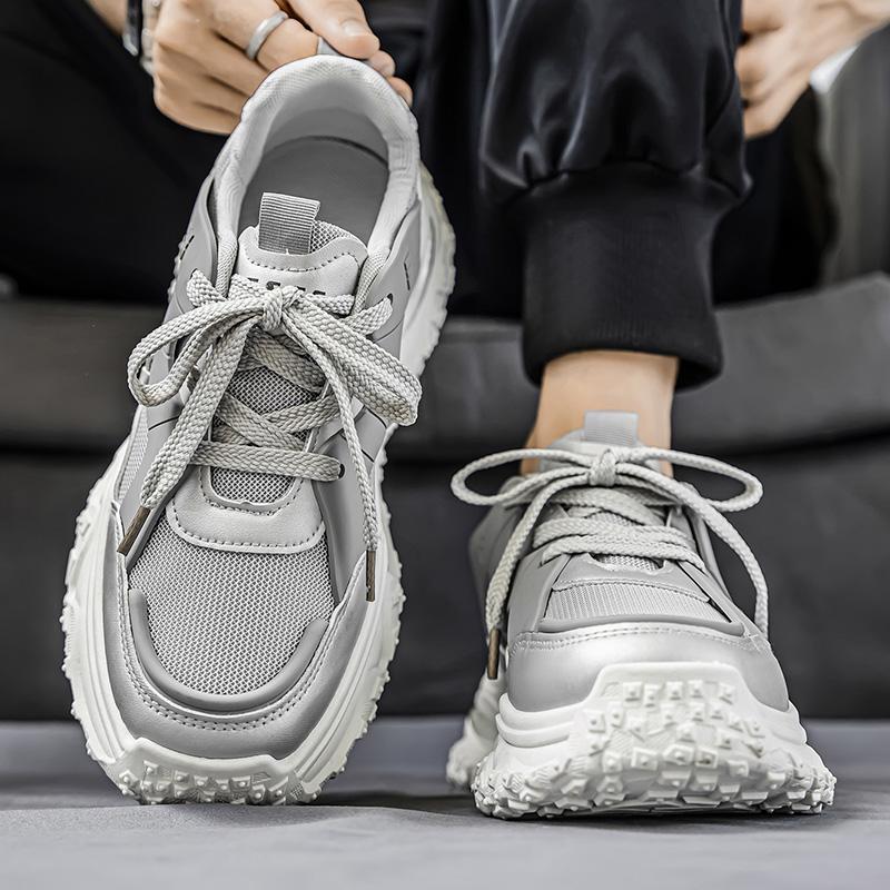 Men's shoes - sports shoes, lace-up, thick sole, vulcanized, breathable sports shoes