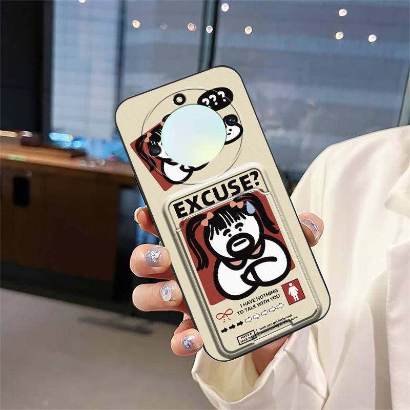 protective Silicone Phone Case For Huawei Honor X40 Graffiti Soft case Card bag Waterproof Durable Cartoon Anti-dust TPU