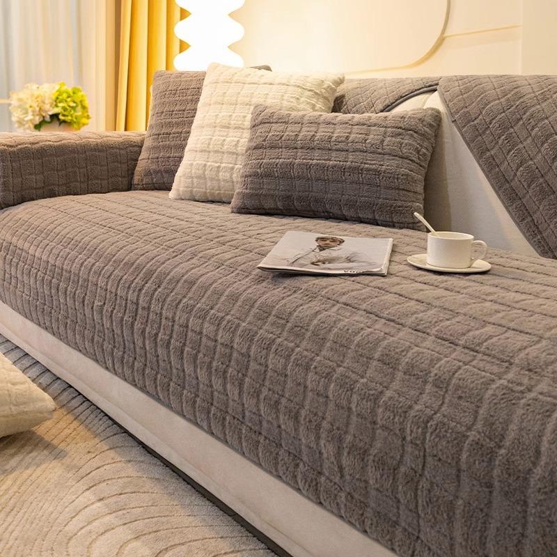 

Однотонный плюшевый чехол для дивана, теплый, утолщенный, нескользящий, мягкий, с изображением зимнего кролика, плюшевый чехол для подушки, наволочки, декор для гостиной 30X50cm pillowcase