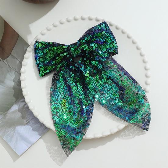 Girls Hair Pin Shiny Sequins Lightweight Breathable Fabric Hair Clip Bow Hair Accessories Party Photo Prop
