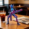 Articulated Action Figure Set Full Assembly Robot Model 3D Printed Poseable Joints Desktop Decoration with Interchangeable Weapons and Accessories