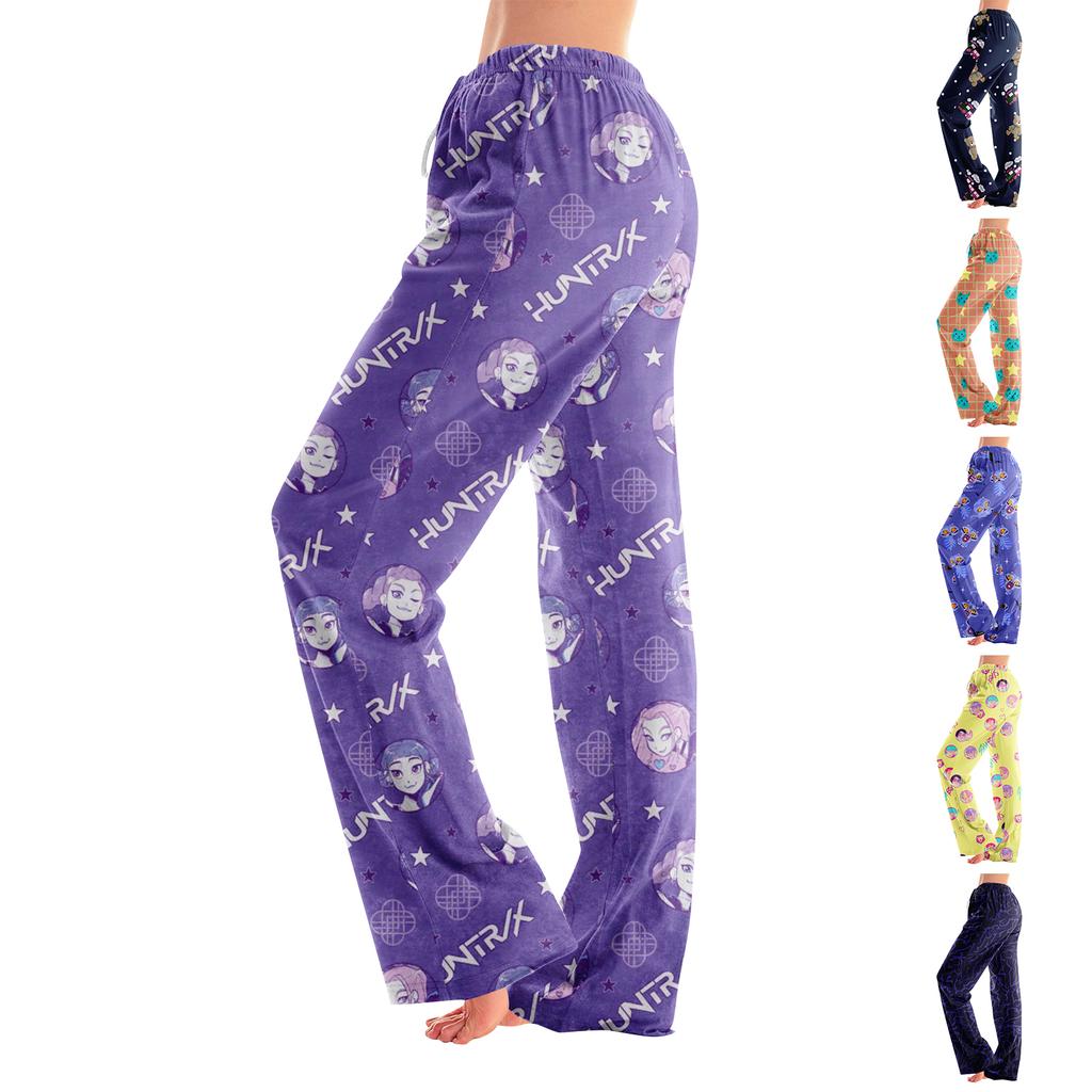 Pyžamové kalhoty Noční prádlo Ležérní Stahovací šňůrka Elastický pas Kalhoty Pohodlné Rovné Jóga Volné Kalhoty