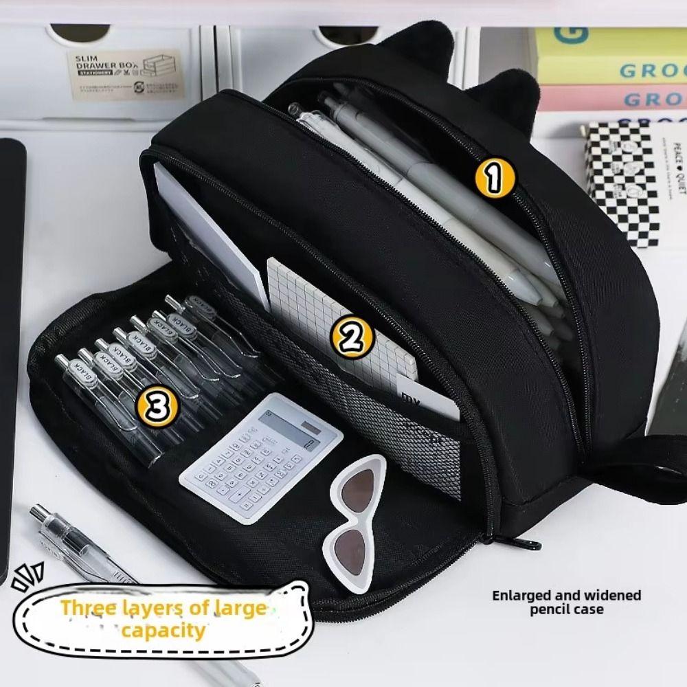 Animal Shaped Capybara Pen Case Large Capacity Cartoon Pencil Box Zipper Pencil Pouch  Girls Boys