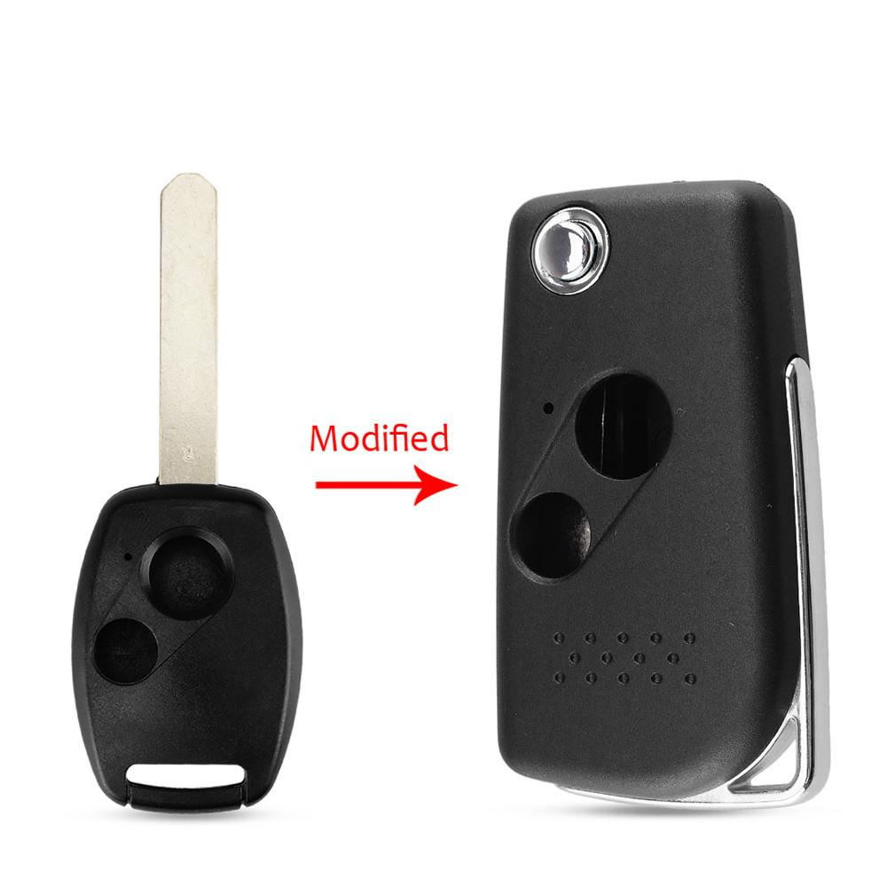 KEYYOU Modified Flip Key 2/3 Buttons For Honda Accord Civic Pilot CITY Jazz FR-V CRV 2007 Key Fob Folding Car Remote Key Shell