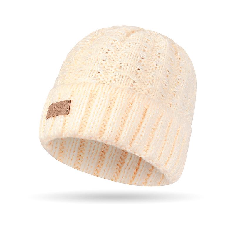 Dámská pletená čepice a šála v korejském stylu - Teplé, všestranné, jednobarevné