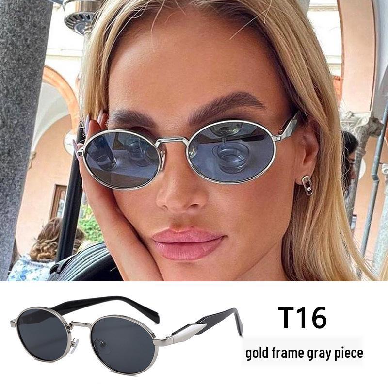 2025 Retro Full-Frame UV Protection Metal Sunglasses - Small Fashionable Design
