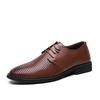 Men's Shoes Men's Business Casual Shoes Fashion Breathable Hole Shoes Youth Lace-up Small Leather Shoes Men