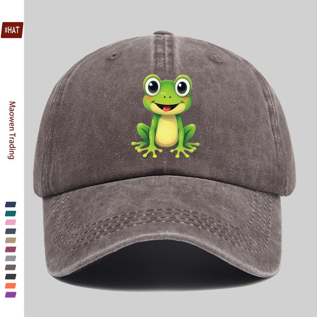 Pc Cartoon Frog Print Pattern Baseball Cap Cartoon Patriotic Style Design Fashion Decor Hat Truck Driver Papa Hat Comfortabl