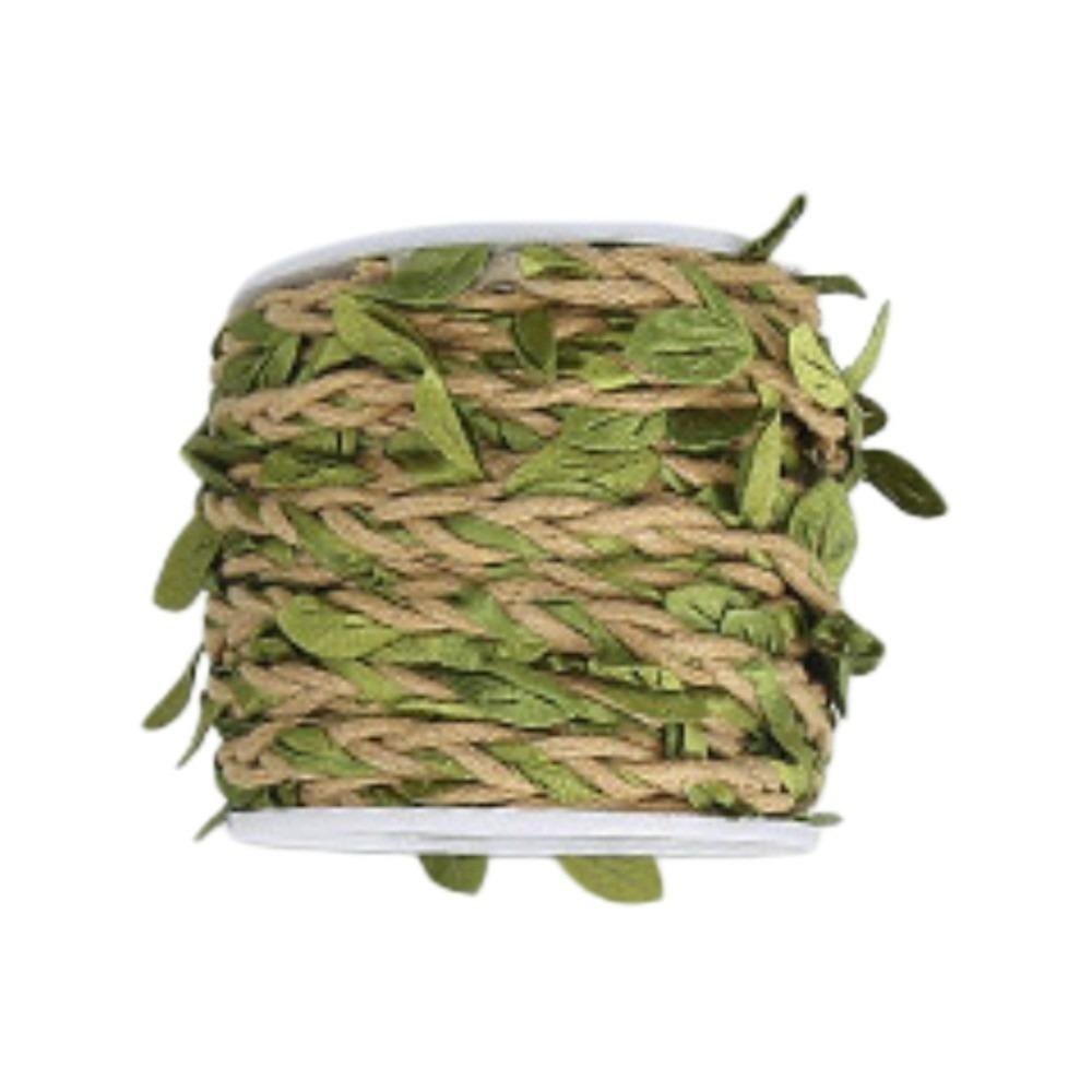 10M/Roll Boho Style Burlap Leaf Ribbon Natural Jute Rope Vine Simulation Vine  Gift Decoration