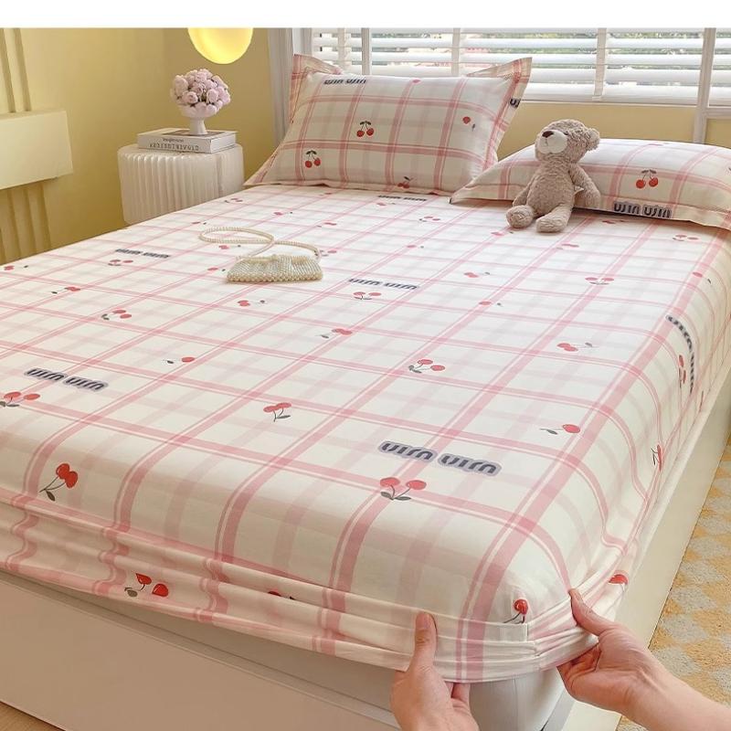 Baumwolle Bedruckte Spannbettlaken für Zuhause Bett Staubdichte Schutzhülle Einzel Doppel Queen King Bett Matratzenbezug