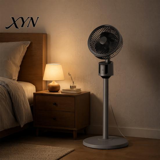 Floor Standing Fan Mini Fan, Portable USB Air Circulation for Home Office, 3 Quiet Speed Stand with 5m Airflow, Wide Angle Oscillating Cooling