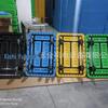 Wuxi Silent 5-Wheel Blue Folding Plastic Hand Truck with Reinforced Rib, 65x115 Extended Board