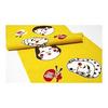 Somen Anbo Tenugui "Warai Kado Rai Fuku" Yellow, Hand-dyed, 100% Cotton, Tokka, Made In Japan, 35cm X 100cm, Okame, Hyottoko, Smile, Good Fortune,